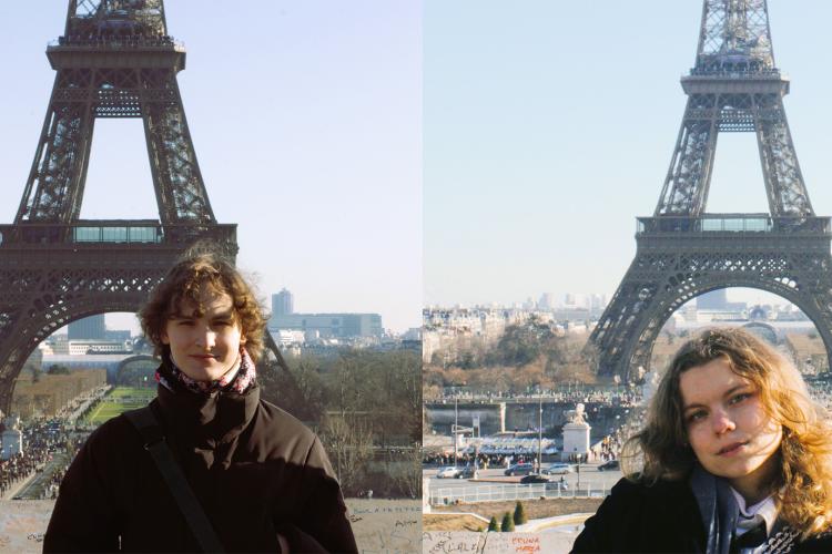 Na zdjęciu dwie osoby: mężczyzna i kobieta na tle wieży Eiffla