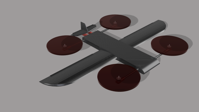 Render platformy latającej typu VTOL