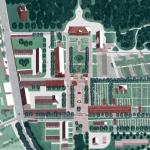 Grafika przedstawiająca układ przestrzenny rewitalizowanej wsi