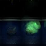 Na zdjęciu rozwijający się zapłon hipergoliczny mieszanki paliwa i utleniacza podczas testów laboratoryjnych