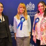 Na zdjęciu trzy studentki - finalistki konkursu „Women Power Nuclear”